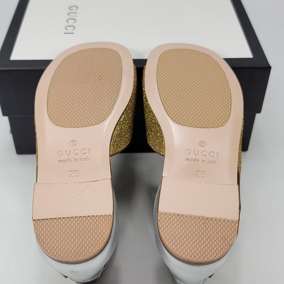 Gucci Kids Gold Swan & Silver Sandals for Girls  - Stunning - Picture 8 of 11